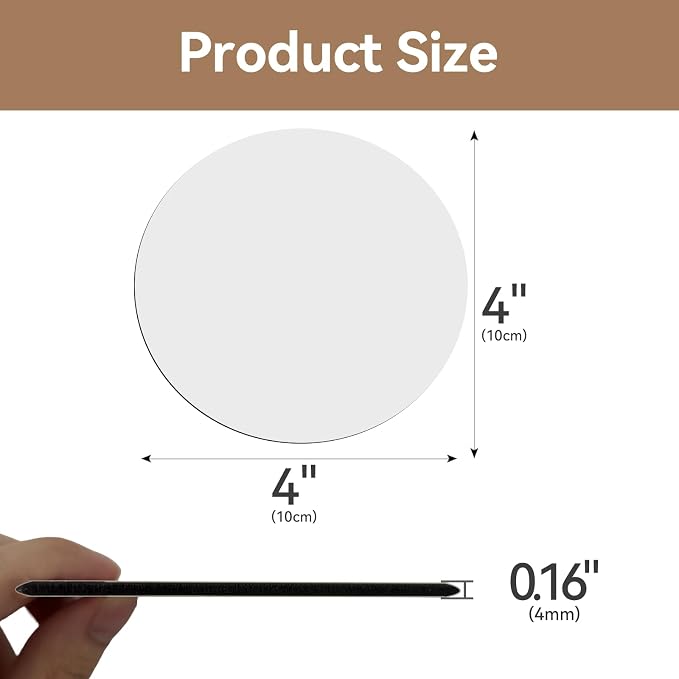 40 Pcs Sublimation Blank Coasters, Heat Transfer Wood Cork Coasters 4 x 4 in - Image 2