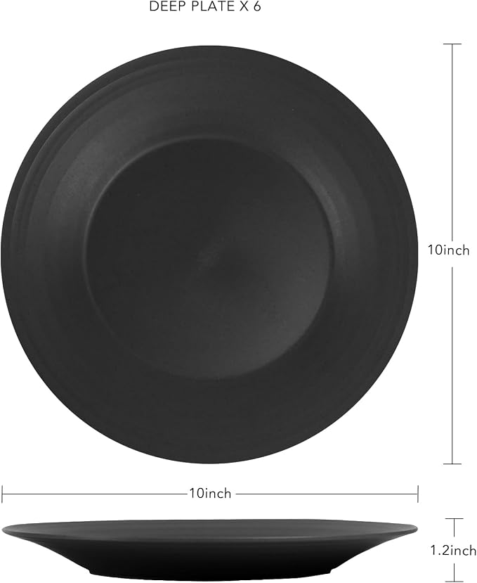 10inch/6pcs Dishwasher & Microwave Safe Wheat Straw Plates, Alternative - Image 2