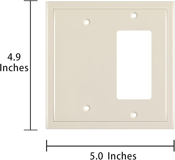 Modern Edge Decorative Wall Plate Switch Plate Outlet Cover, Durable Solid Zinc - Image 3
