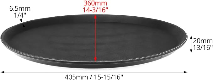 QWORK 16-Inch Round Non-Slip Serving Trays – 4 Pack Rubber Surface Plastic Tray - Image 3