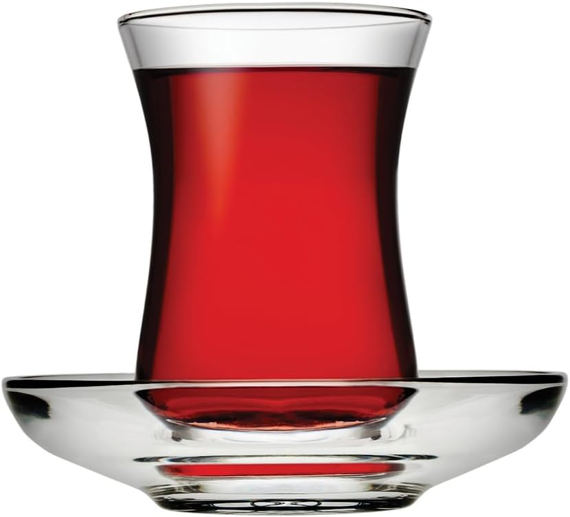 Pasabahce Premium Turkish Tea Cups and Saucers, Housewarming, Anniversary by Pasabahce