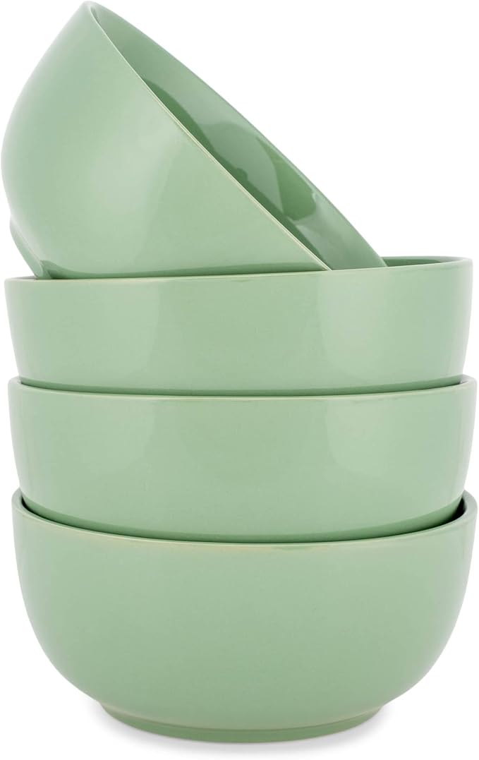 Elanze Designs Bistro Glossy Ceramic 6.5 inch Dinnerware Bowls Set of 4 by ElanzeDesigns