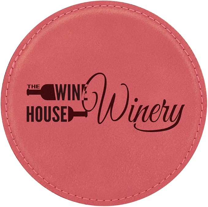 Custom Engraved Coasters | Personalized Leather Coaster | Set of 6 | Drink - Image 2