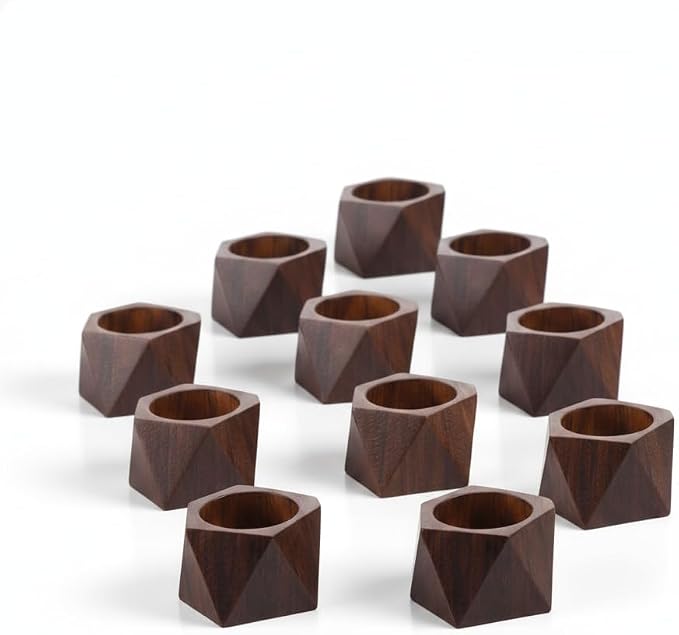 Wooden Mongo Napkin Rings Dining Table Napkin Holder, Classic Everyday Use by ARNCRAFT