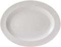 Mikasa Trellis White Bone China Lightweight Chip Resistant Oval Serving Platter by Mikasa
