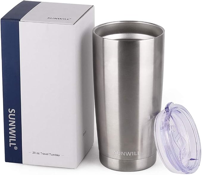 SUNWILL Travel Coffee Tumbler 20 oz, Stainless Steel Mug - Image 5