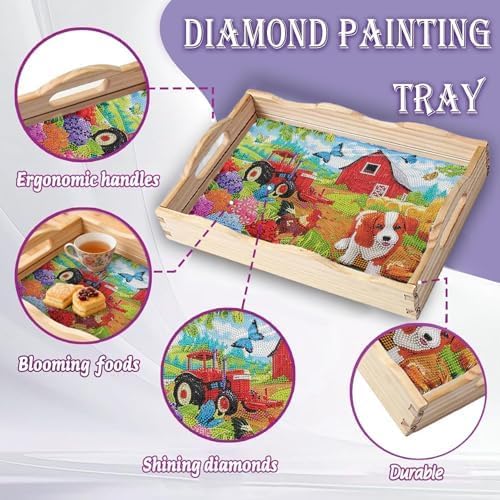 EWJRNSF Diamond Art Kits for Adults Wooden Serving Trays - Image 5