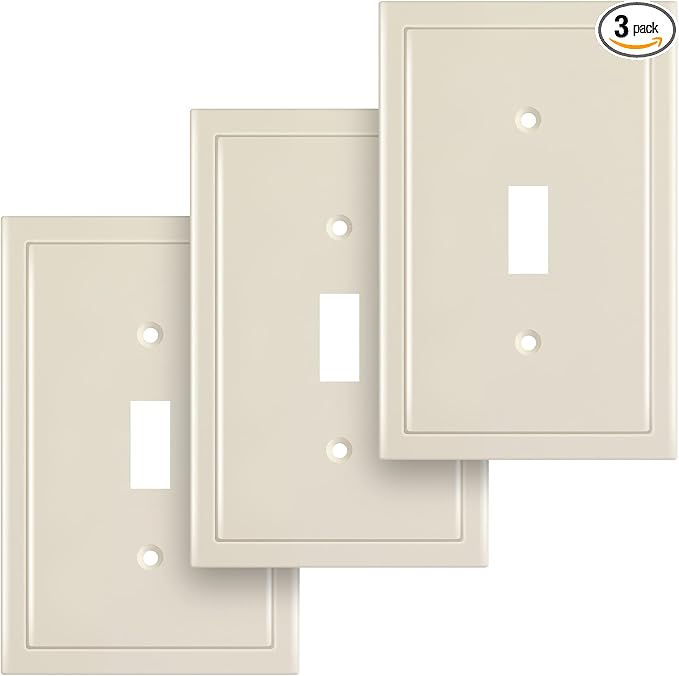 Modern Edge Decorative Wall Plate Switch Plate Outlet Cover, Durable Solid Zinc by HenneBery