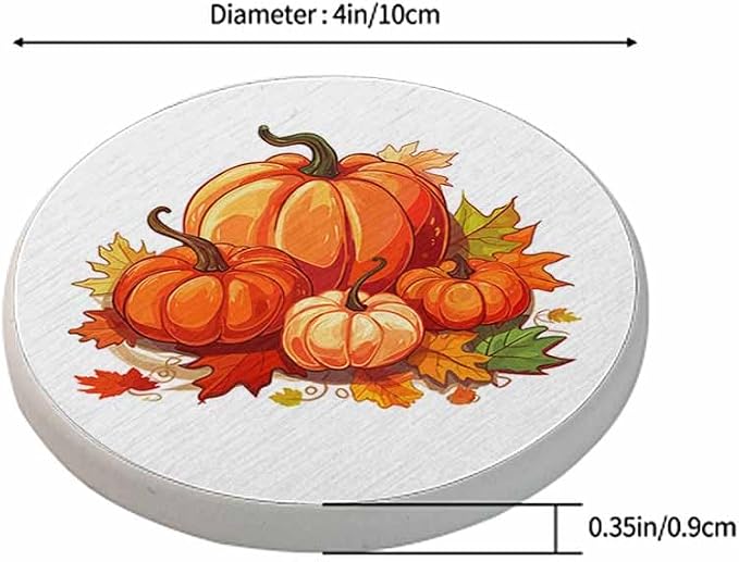Autumn Leaves & Pumpkins Coasters - Image 2