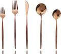 Rose Gold Silverware Set, JASHII 20-Piece Stainless Steel Flatware Cutlery Set by JASHII