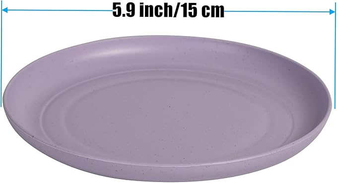 CAMBUY Wheat Straw Plates 6 Pack 5.9 Inch Small Appetizer Plate Set | - Image 4