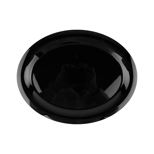 GET 13 1/2" x 10 1/4" Black Oval Melamine Dinner Plate | Dishwasher safe - Image 2