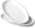 DOWAN 14" Serving Platters for Entertaining, Oval White Serving Plates by DOWAN