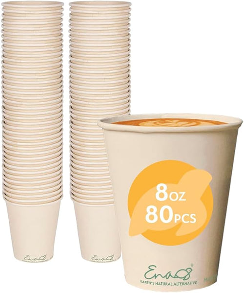 100% Compostable Disposable Coffee Cups Paper Cups Made from Bamboo, by EarthsNaturalAlternative