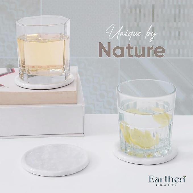 White Marble Coasters Set of 6 - Image 5