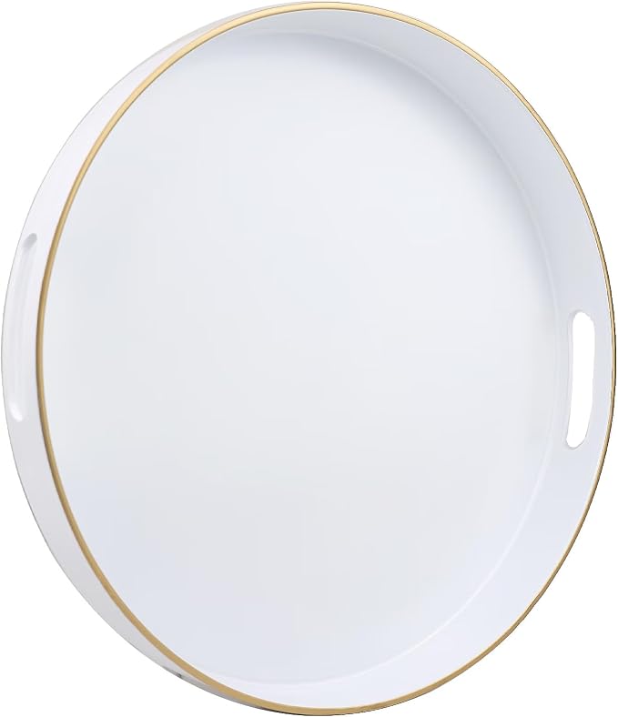 White Round Decorative Tray - Image 7