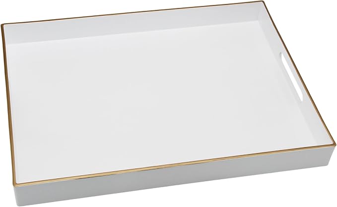 15.8" x 11.8" White Plastic Serving Tray - Image 2
