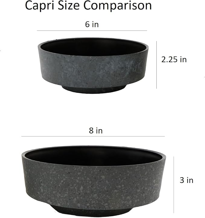 The HC Companies 8 Inch Round Plastic Succulent Capri Bowl 8"x8"x3" in Faux - Image 6
