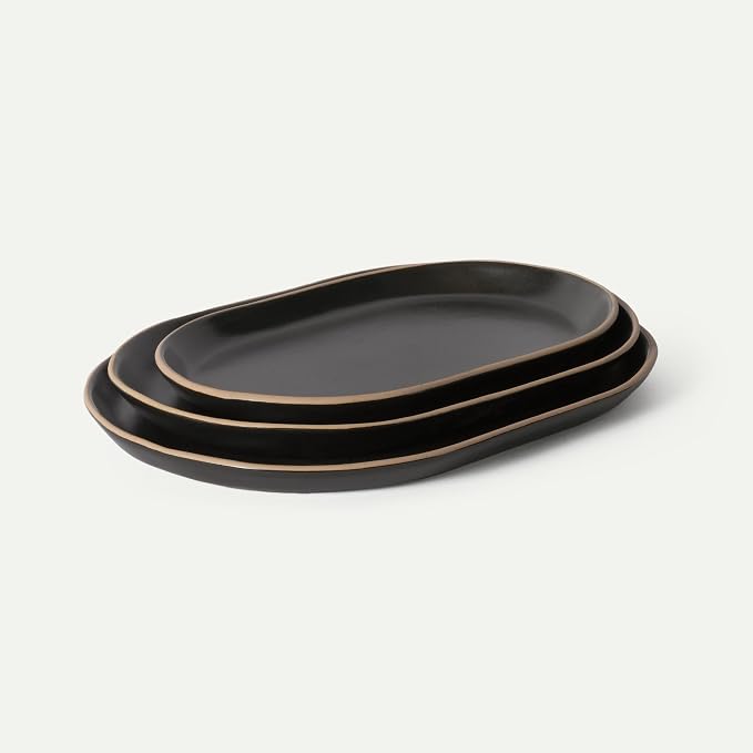 MORA Serving Platter Set of 3, Giant & Mega Ceramic Oval Platters by MORA