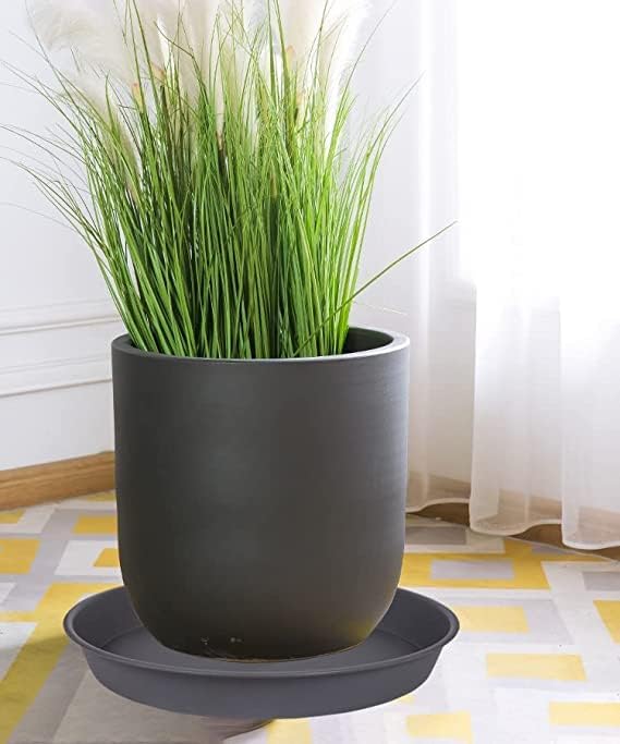 6 Pack of 10 inch Plant Saucer Gray, Heavy Duty Plastic Plant Saucer 10 inch - Image 4