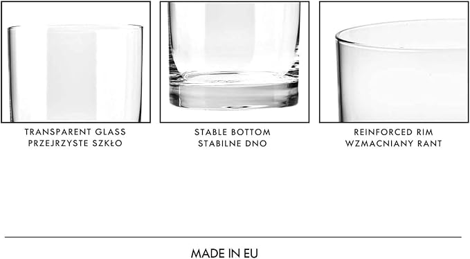 Krosno Whisky Sour Tumbler Glasses Old Fashioned Bourbon Cognac Brandy | Set of - Image 8