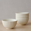 WENSHUO Small Ceramic Bowls, Daisy-Shaped, 5.5 in, Matte Crème | 17 oz by WENSHUO