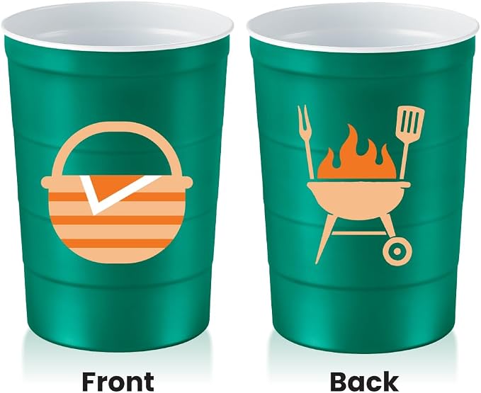 Steel Chill Cups 16 oz. Reusable Party Cups, Summer BBQ Grill, 100% recyclable - Image 2