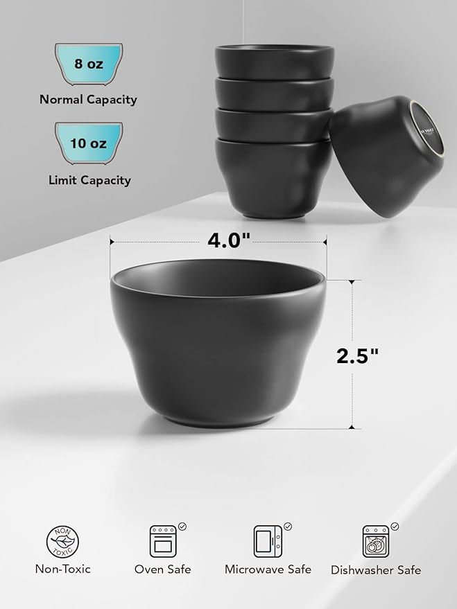 LE TAUCI Small Dessert Bowls Chili Bowls 8 Ounce Bouillon Cups - Image 3