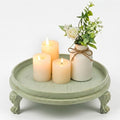 Sage Green Decorative Tray, 11.8 Inch Round Tray by Yielycan
