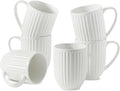 HASENSE Ceramic Coffee Mugs Set of 6, 16 Oz Large Ribbed Coffee Cups by Hasense