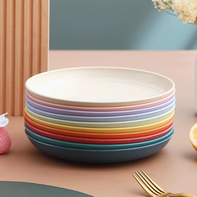 5Pcs Dinner Plates Wheats Straw Plates Set Unbreakable Reusable, Lightweight - Image 3