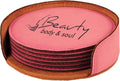 Custom Engraved Coasters | Personalized Leather Coaster | Set of 6 | Drink by AMERICAN+PERSONALIZED