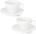 2 oz White Espresso Cups Set of 2, Ceramic Cappuccino Cups by YINUOWEI
