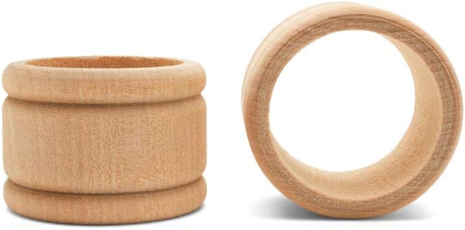Unfinished Wood Napkin Rings Set of 24, 1-3/4 Inch Wooden Napkin Rings - Image 5