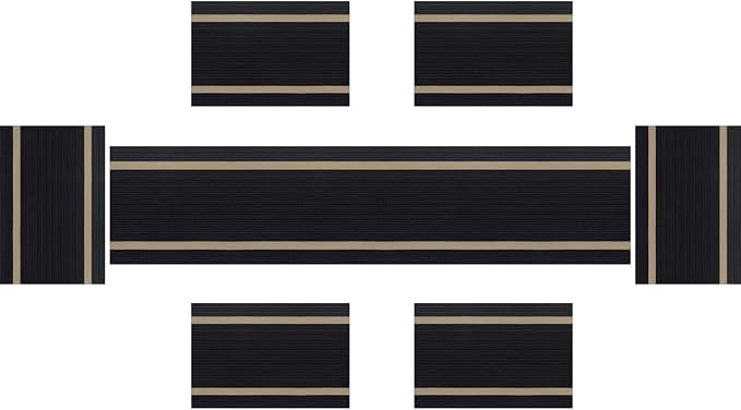 PIGCHCY Luxurious Placemats and Table Runner Set, Stylish Durable Placemats Set by PIGCHCY