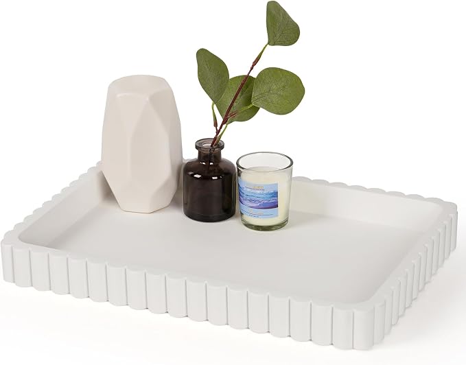 Rectangular Tray for Coffee Table Decor, Solid Concrete, Aesthetic Home Decor by Cathyeen