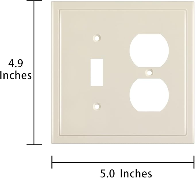 Modern Edge Decorative Wall Plate Switch Plate Outlet Cover, Durable Solid Zinc - Image 3