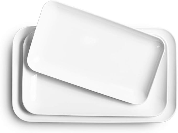 DELLING Large Serving Platter Set of 3, 16/14/12 Inch Porcelain Serving Trays by Delling-HappyFoodieCreator