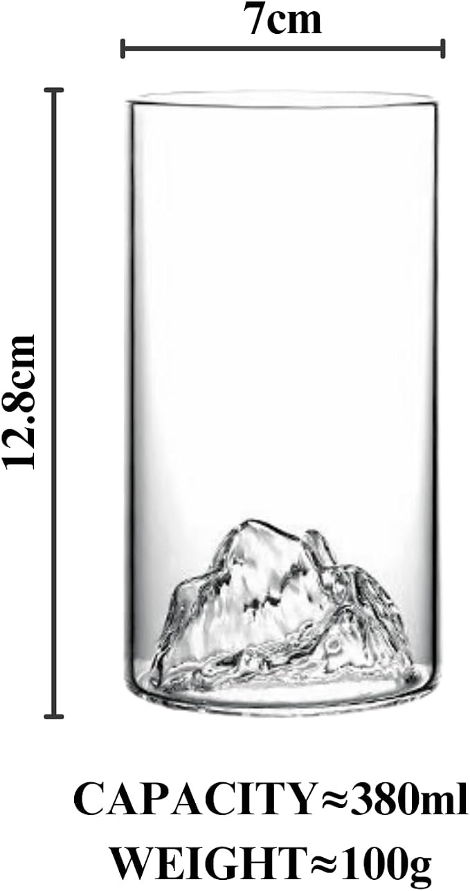 Mountain View Glass Cups – Modern Clear Glass Cups Set, Sleek Design, - Image 6