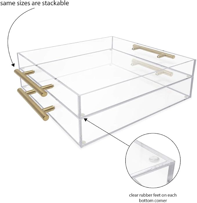 Isaac Jacobs 12x12 Clear Acrylic Serving Tray - Image 5