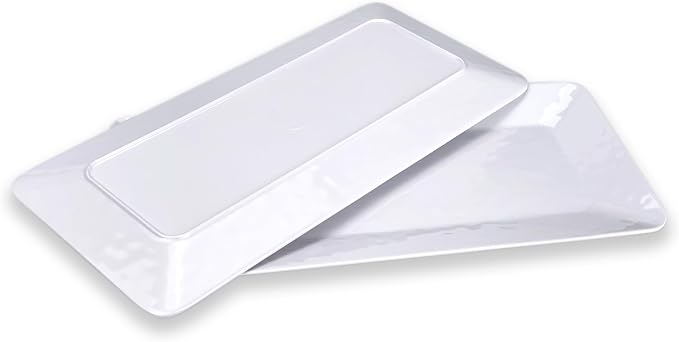 Yalin Rectangle Large Serving Platter, 17 Inch Melamine Serving Tray, Salad and - Image 2
