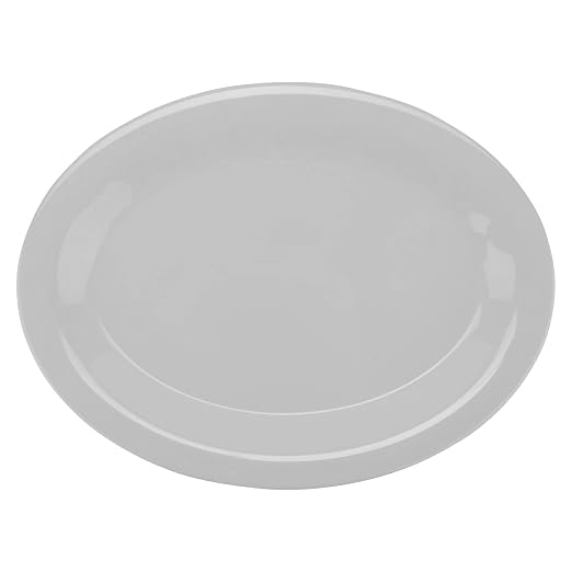 G.E.T. OP-120-DW Melamine Oval Serving Platter / Dinner Plate, Diamond White | - Image 2