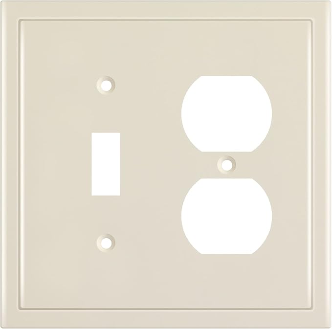 Modern Edge Decorative Wall Plate Switch Plate Outlet Cover, Durable Solid Zinc by HenneBery