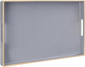 Gray Serving Tray with Handles, Modern Grey Decorative Tray by MAONAME