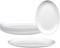 8-Pack Melamine Dinner Plates, 12 Inch Large Oval Serving Platters by Unknown