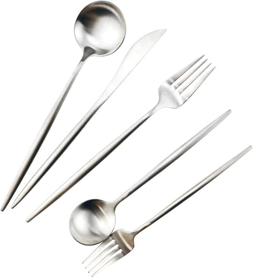 20-Piece 18/10 Stainless Steel Flatware Silverware, Luxury Dinnerware Set - Image 2