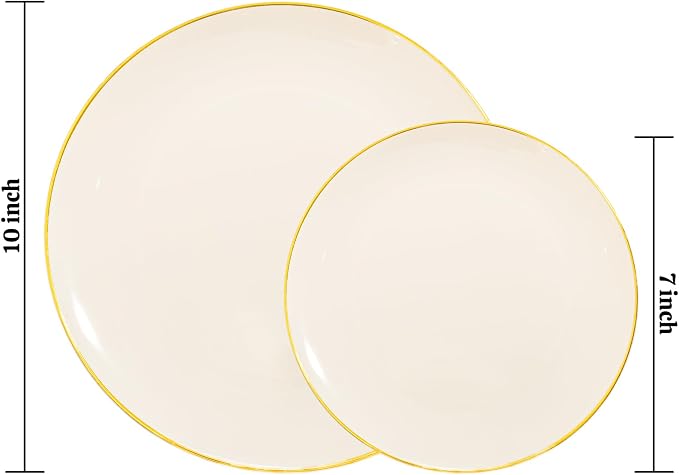 PULOTE 60 PCS Ivory Plastic Plates - Image 2