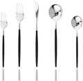 JASHII Black Silver Silverware Set, 20-Piece Stainless Steel Satin Finish by JASHII