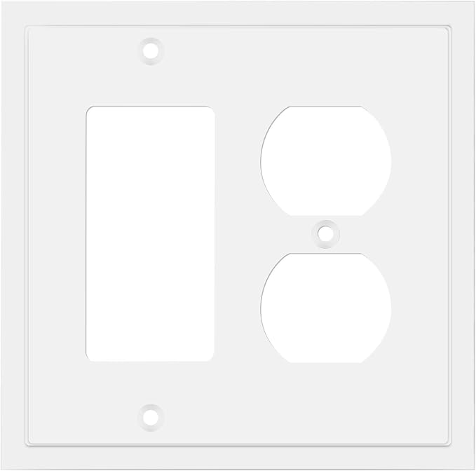 Modern Edge Decorative Wall Plate Switch Plate Outlet Cover, Durable Solid Zinc by HenneBery