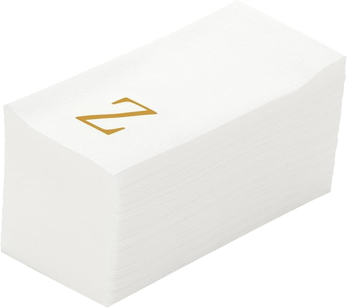 Luxenap 15.8 X 7.9 Inch Linen-Feel Guest Towels, 50 Lettered Hand Towels by Restaurantware